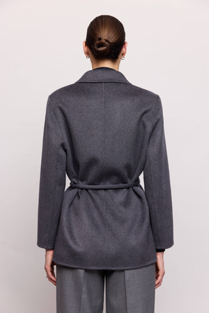 Пальто-жакет синьо-сіре