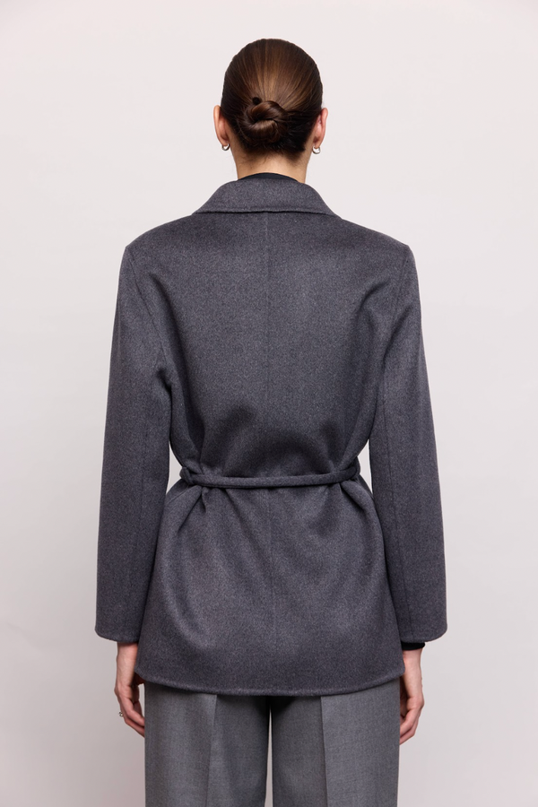 Пальто-жакет синьо-сіре