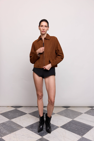 Куртка з натуральної замши rust