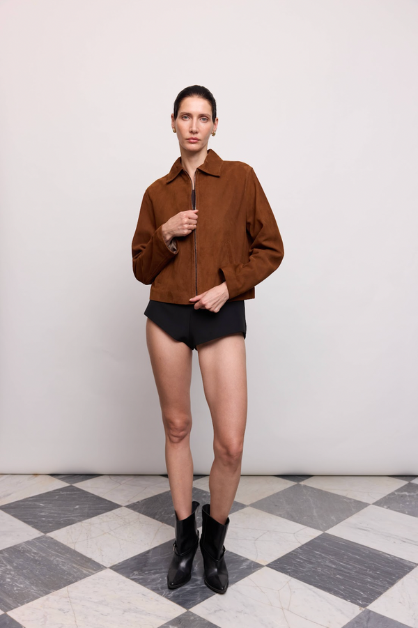 Куртка з натуральної замши rust