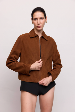 Куртка з натуральної замши rust