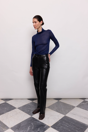 Шкіряні штани чорні