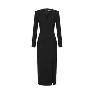 Сукня чорна з структурними плечима midnight