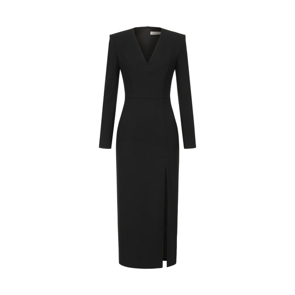 Сукня чорна з структурними плечима midnight