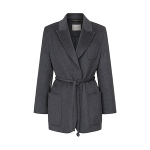 Пальто-жакет синьо-сіре