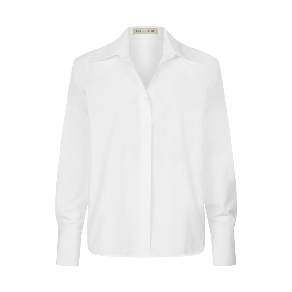 Біла сорочка з чіткою лінією плеча pure