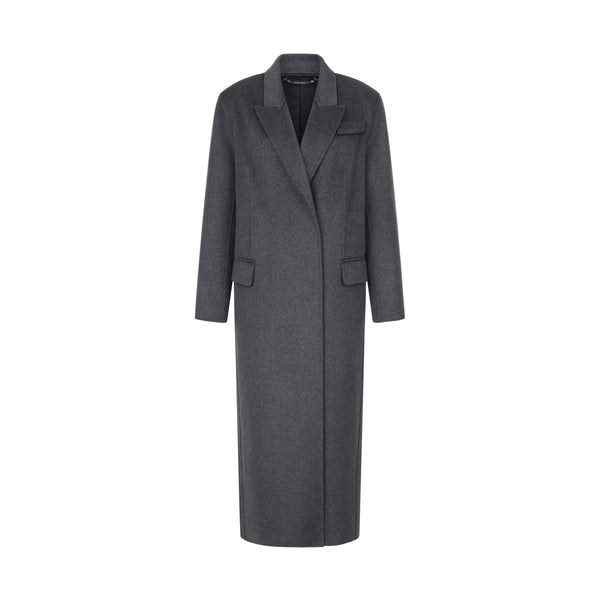 Пальто темно-сіре класика з ручною відстрочкою