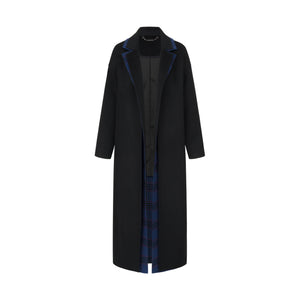 Пальто чорне з подвійним підбортом