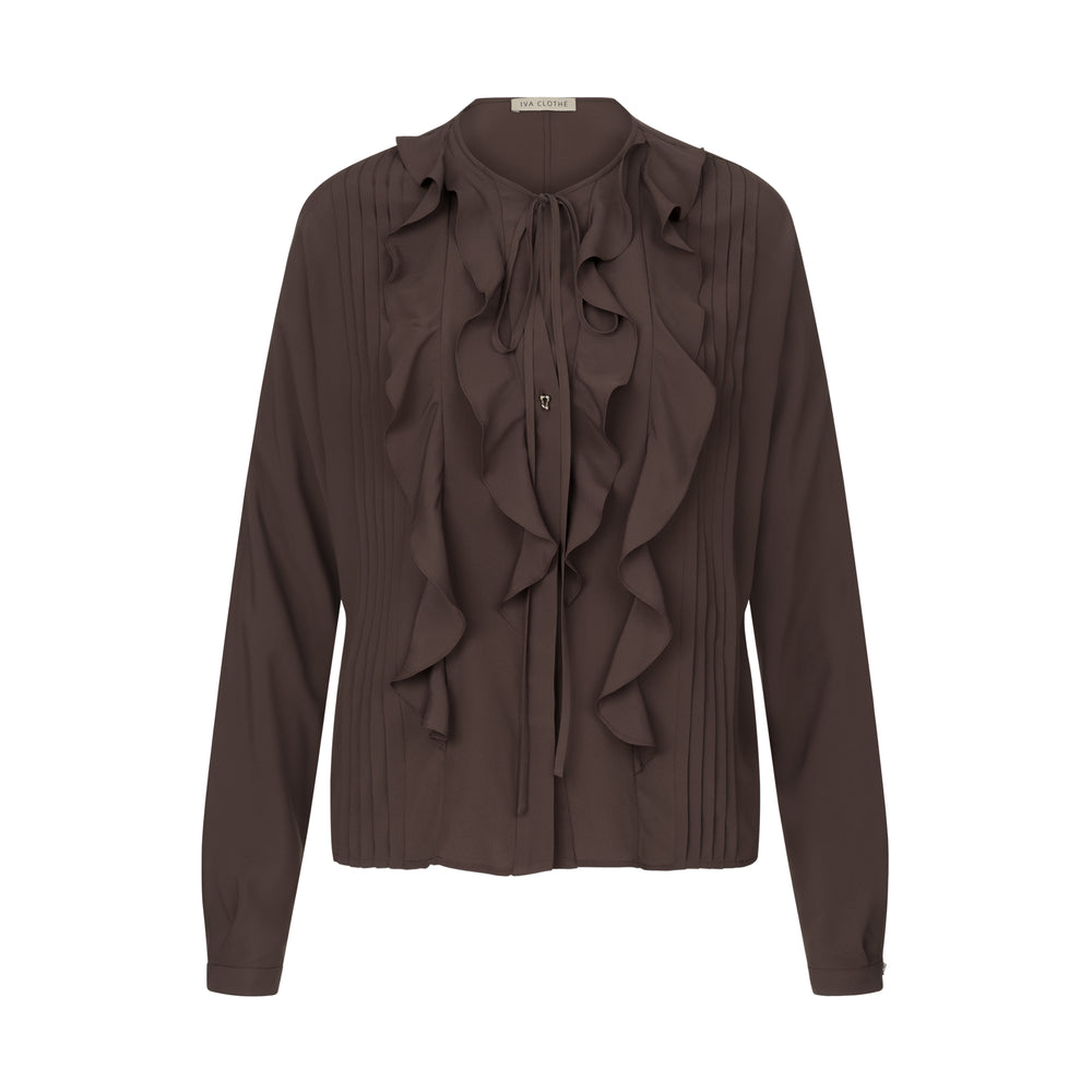 Блуза Boho у кольорі молочного шоколаду