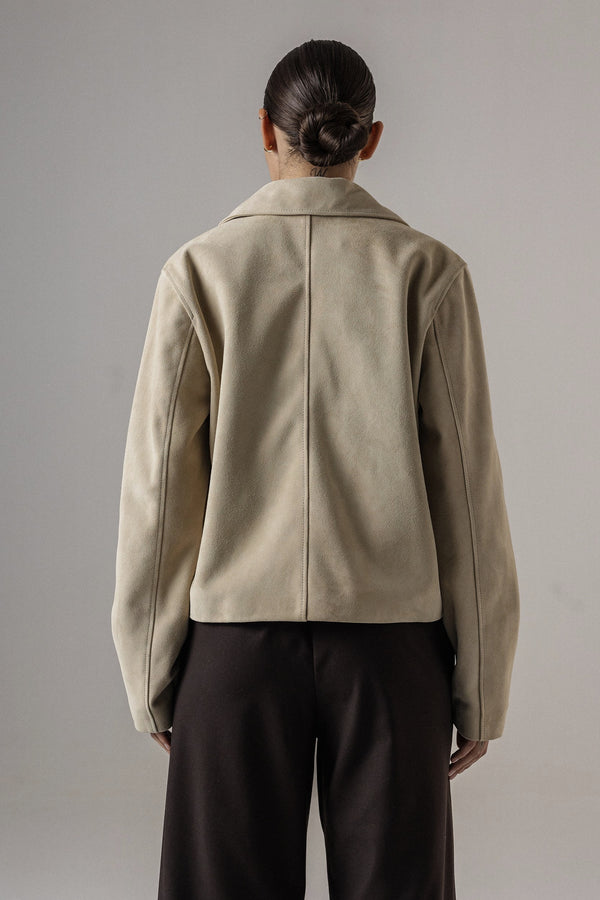 Куртка з натуральної замші беж