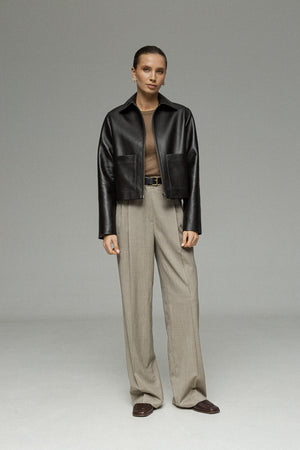 Куртка із натуральної шкіри dark chocolate