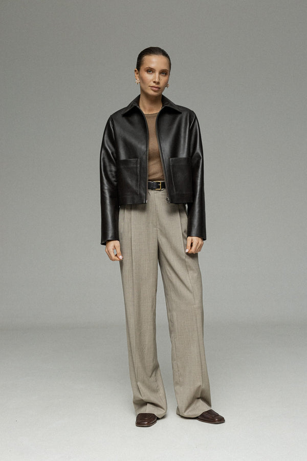 Куртка із натуральної шкіри dark chocolate