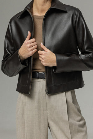 Куртка із натуральної шкіри dark chocolate