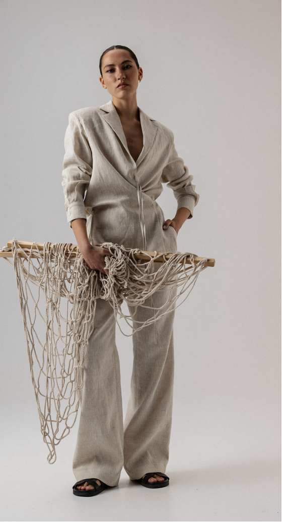 LINEN NUDE JACKET