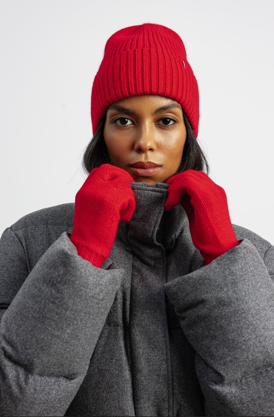 Шапка з кафою Soft Tone червона