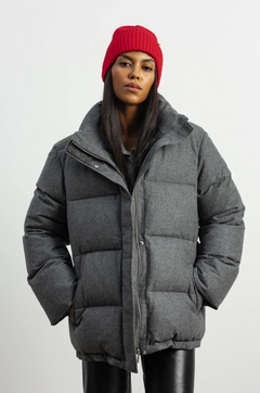 Grey cashmere down jacket