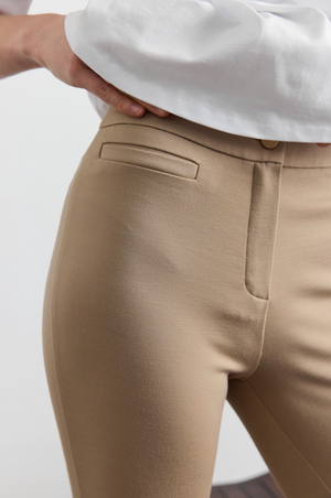 Брюки High Waist Slim Beige