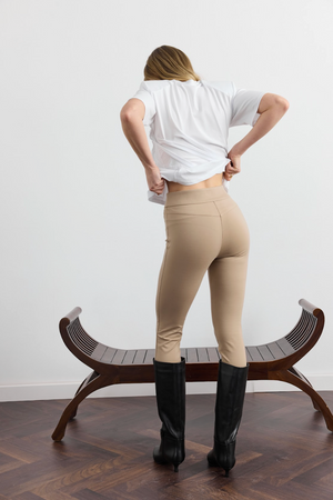 Брюки High Waist Slim Beige