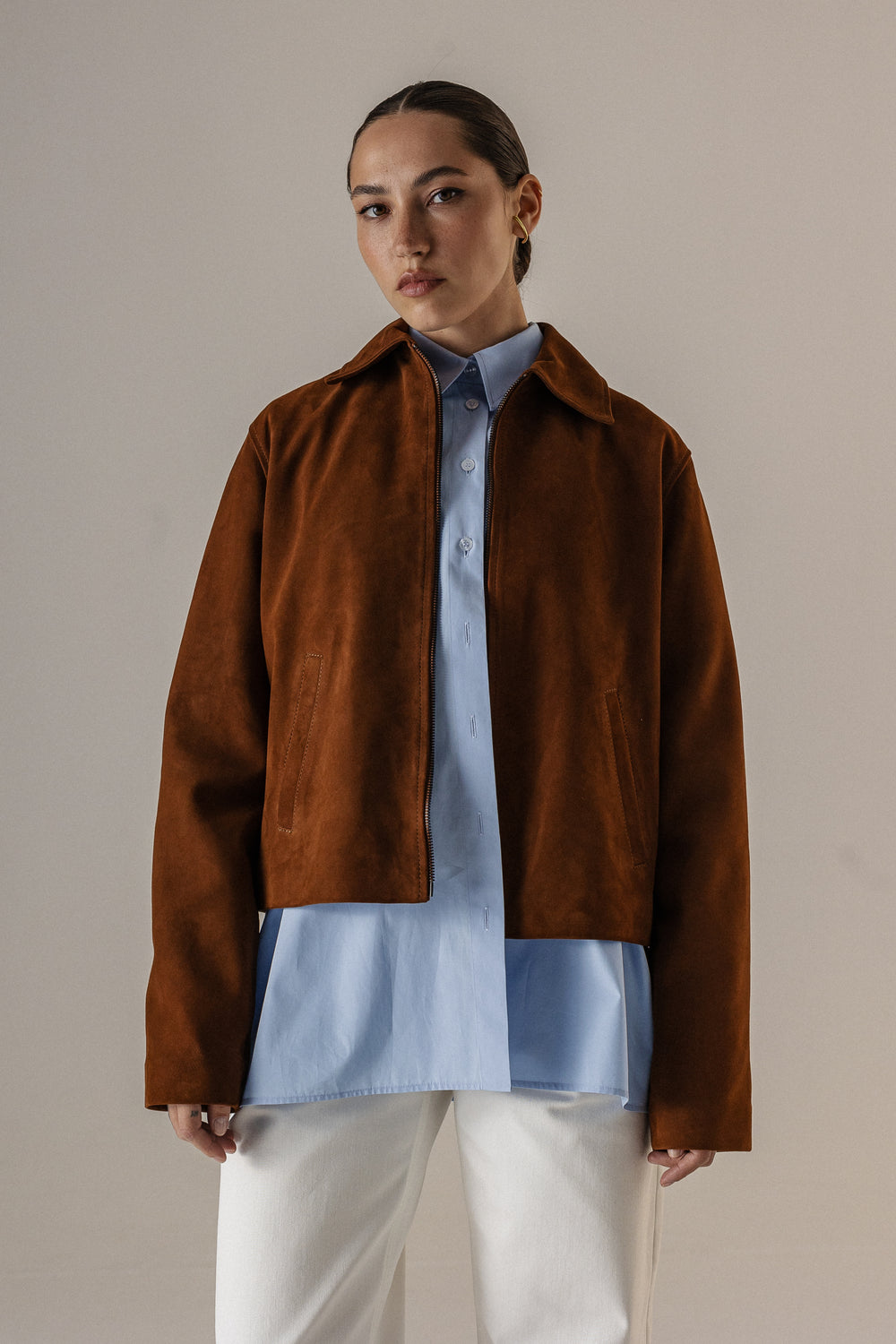 NATURAL SUEDE JACKET