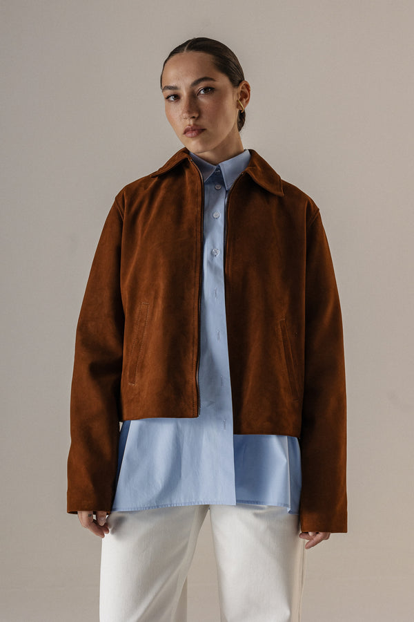 NATURAL SUEDE JACKET