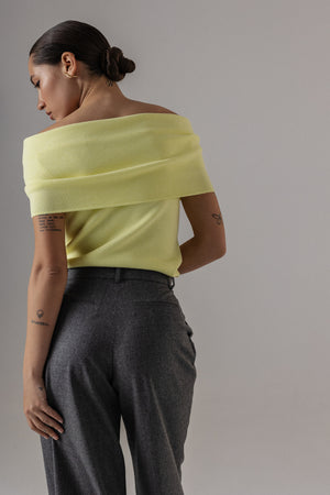 DRAPED GRACE KNITTED TOP YELLOW
