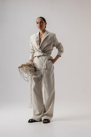 LINEN NUDE JACKET