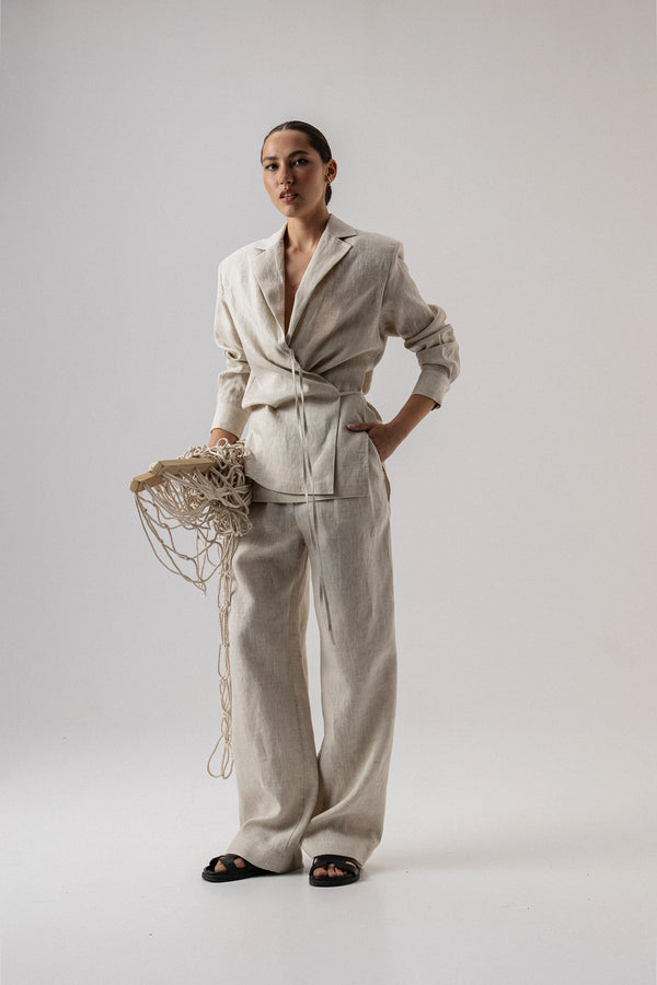 LINEN NUDE JACKET