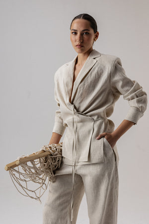 LINEN NUDE JACKET