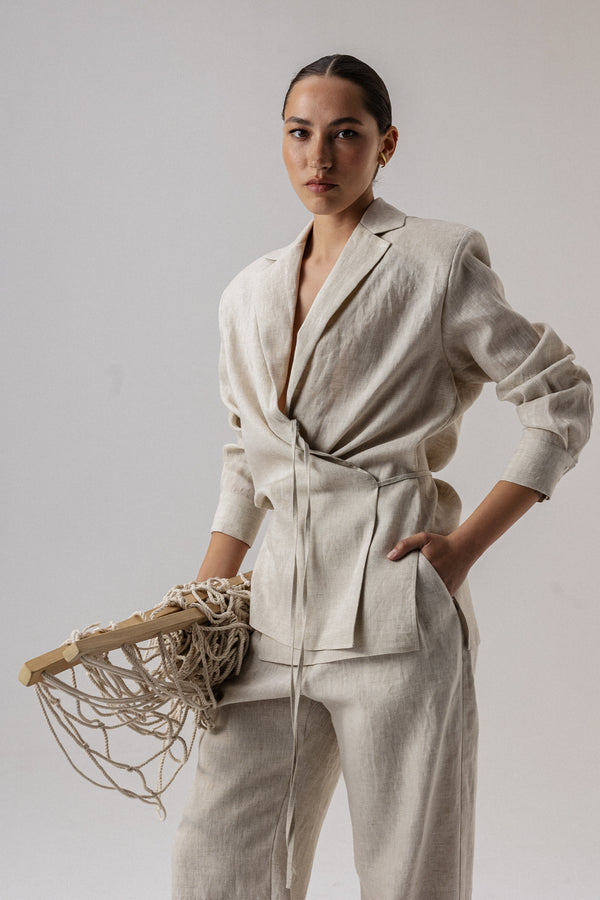 LINEN NUDE JACKET