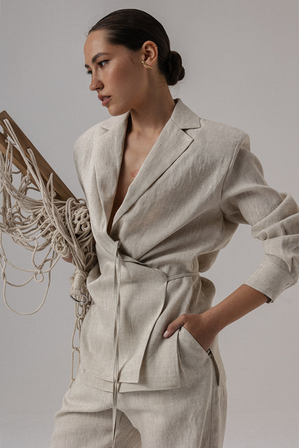LINEN NUDE JACKET
