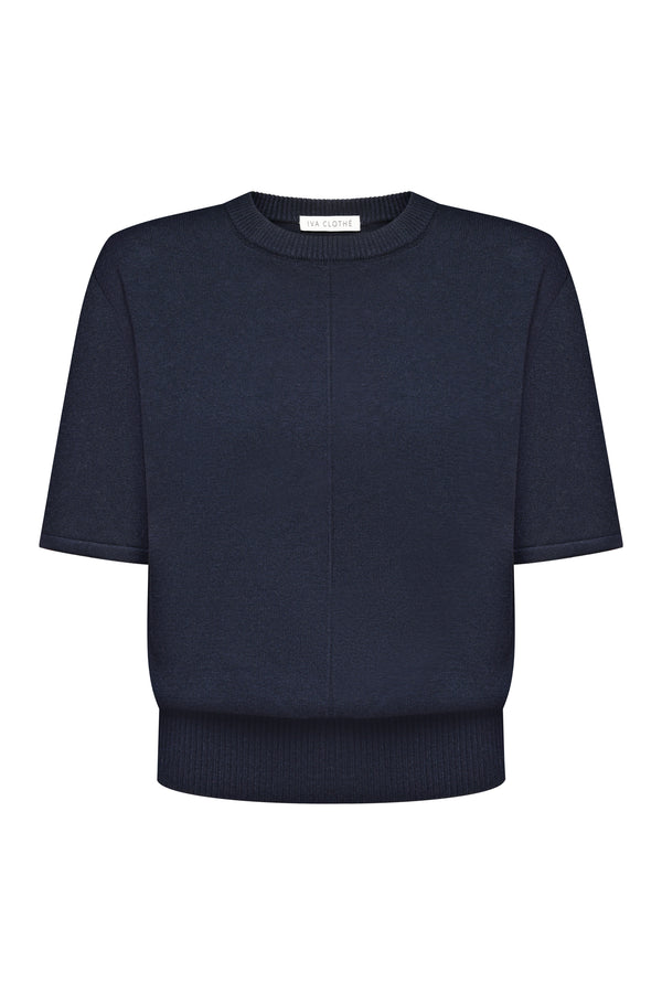 В’язана футболка Essentia Knit Синя