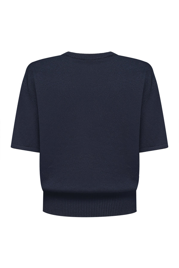 В’язана футболка Essentia Knit Синя