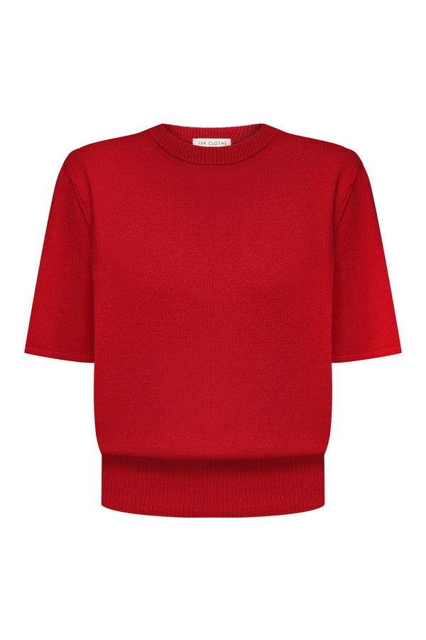 В’язана футболка Essentia Knit Бордо