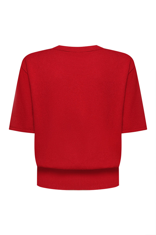 В’язана футболка Essentia Knit Бордо
