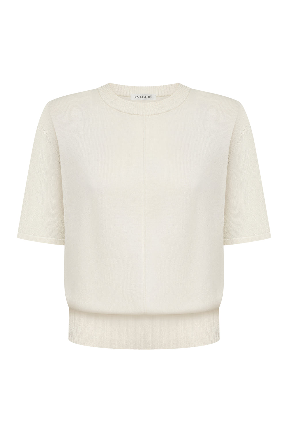 В’язана футболка Essentia Knit Молочна