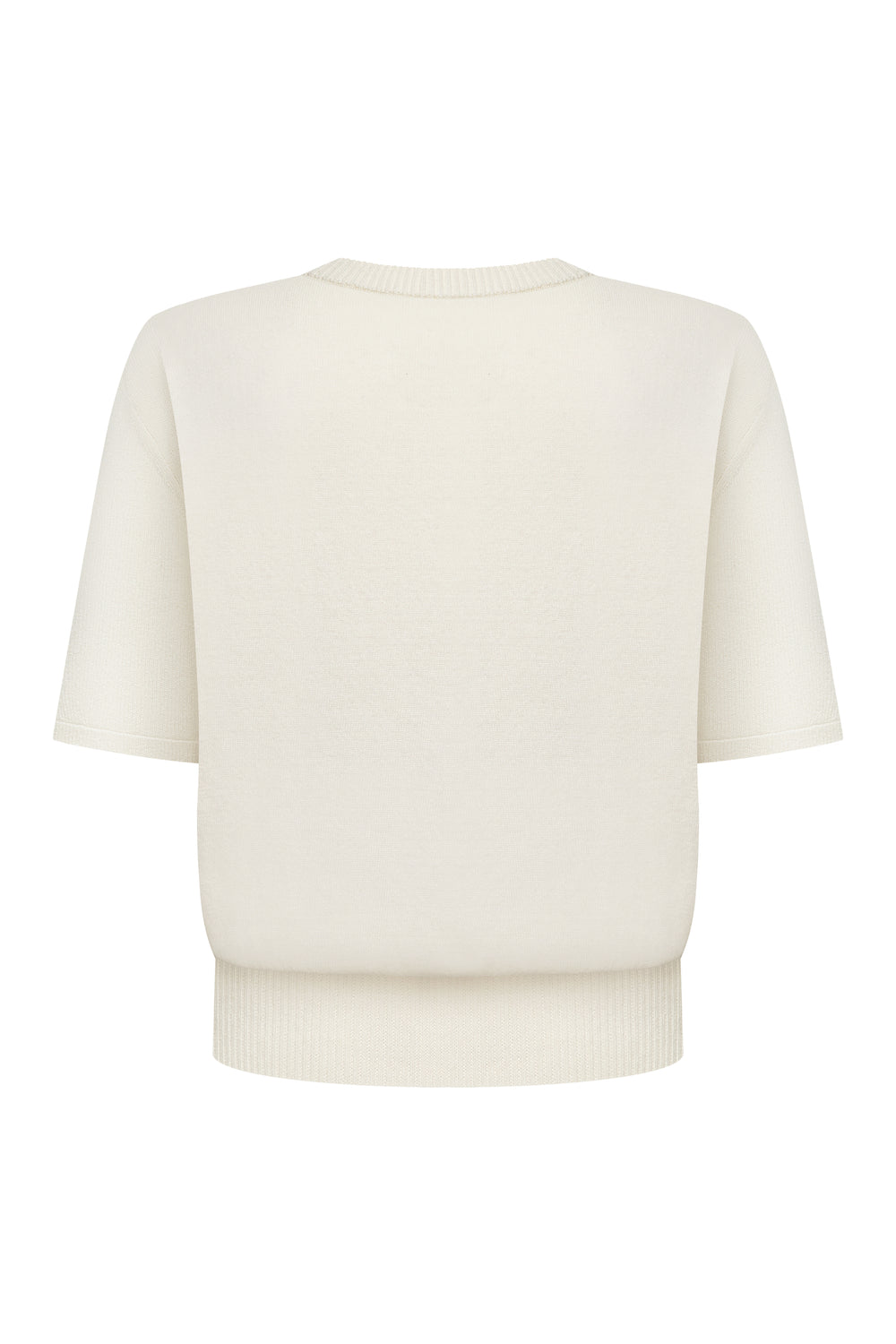В’язана футболка Essentia Knit Молочна