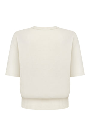 В’язана футболка Essentia Knit Молочна