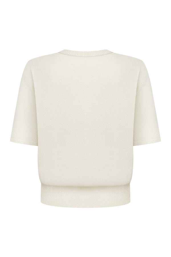 В’язана футболка Essentia Knit Молочна