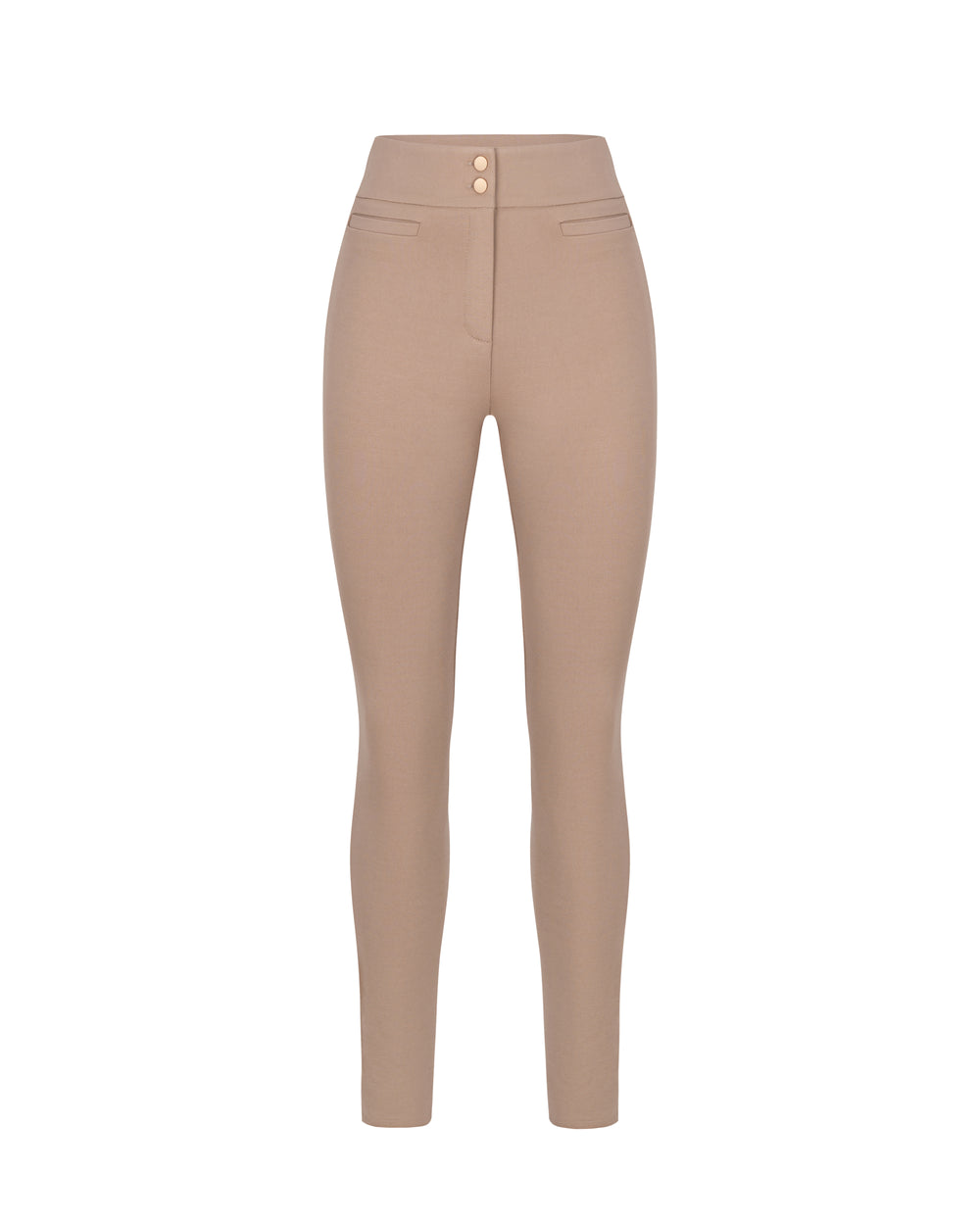 Брюки High Waist Slim Beige