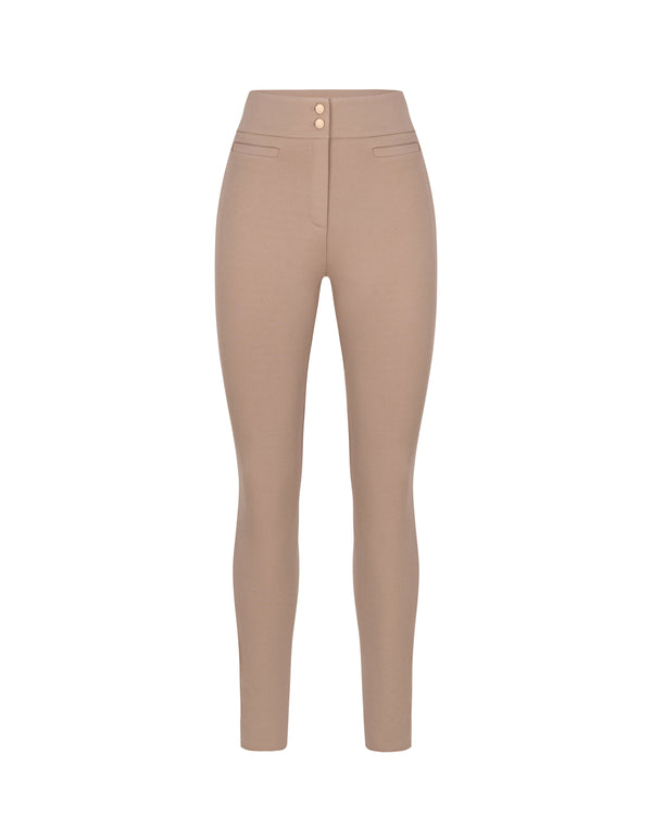 Брюки High Waist Slim Beige
