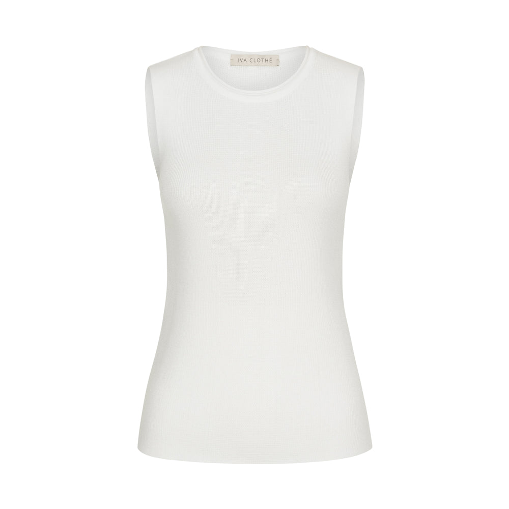 BASIC KNIT TOP white 