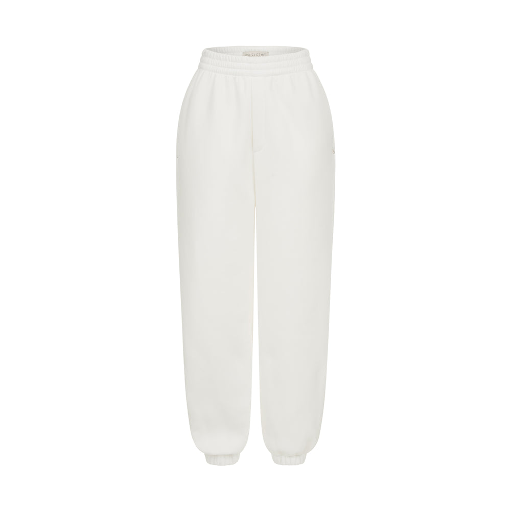 White jogger pants
