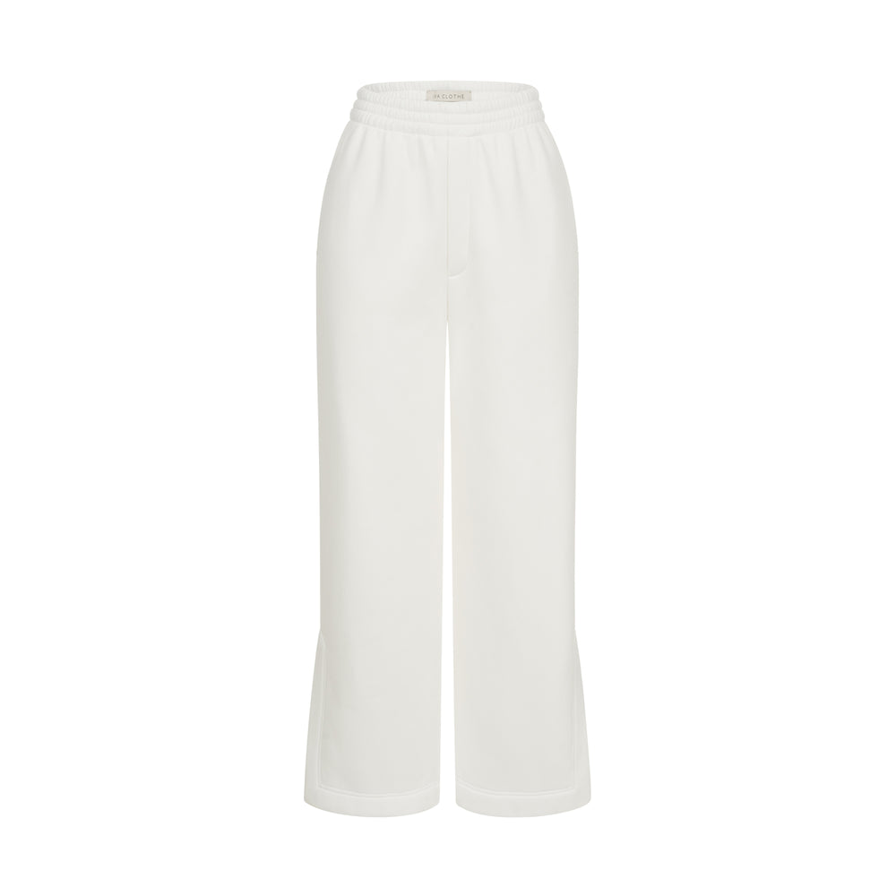 White sweatpants with slits