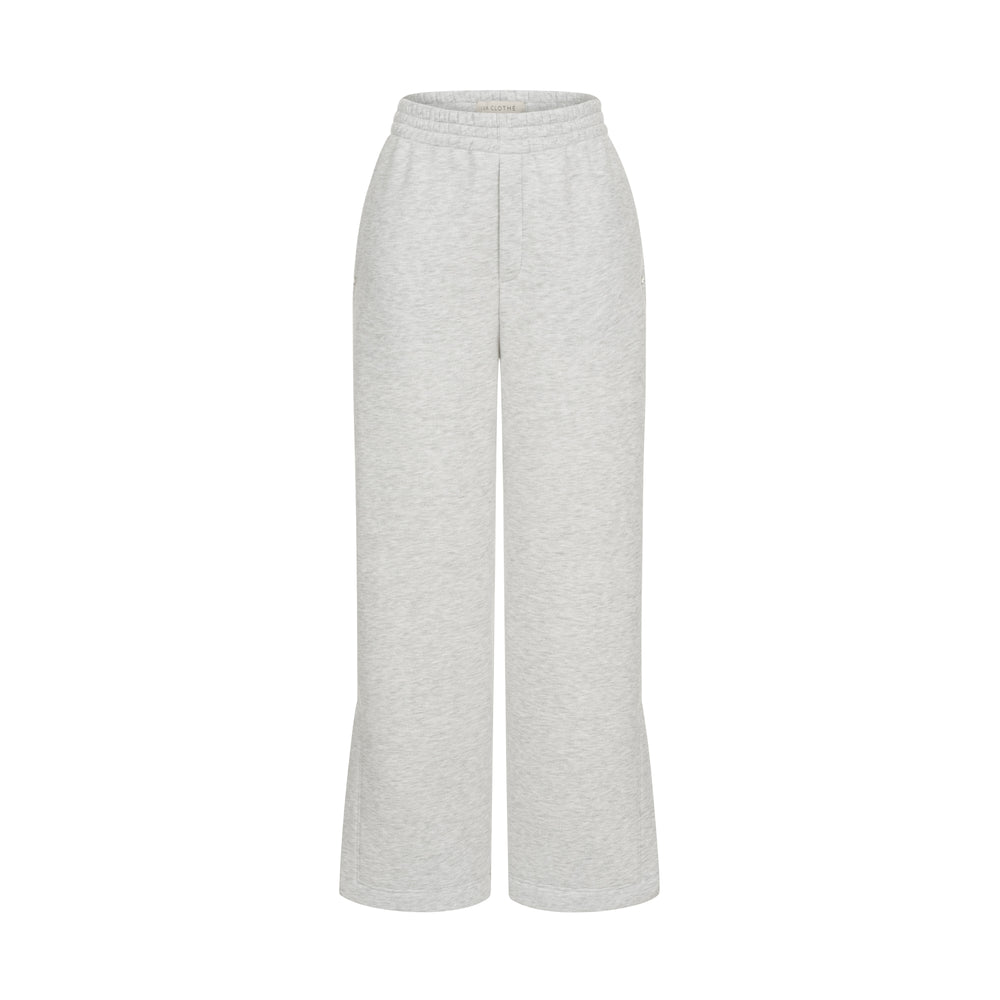 Grey sweatpants with slits