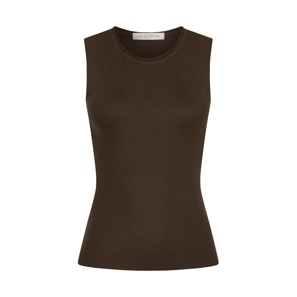 BASIC KNIT TOP brown 