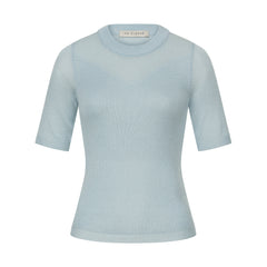 ВʼЯЗАНA ФУТБОЛКА CLASSIC KNIT V НЕБЕСНА