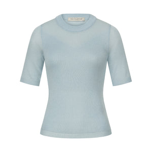 ВʼЯЗАНA ФУТБОЛКА CLASSIC KNIT V НЕБЕСНА