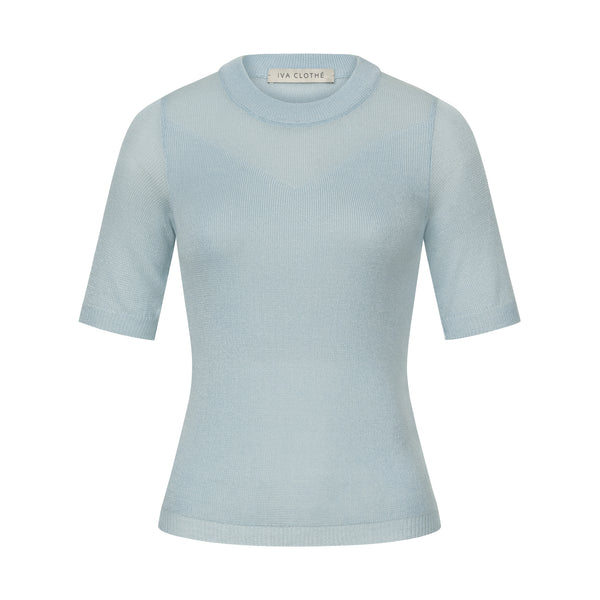ВʼЯЗАНA ФУТБОЛКА CLASSIC KNIT V НЕБЕСНА