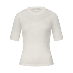 CLASSIC KNIT V T-SHIRT MILK