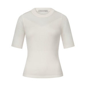 CLASSIC KNIT V T-SHIRT MILK